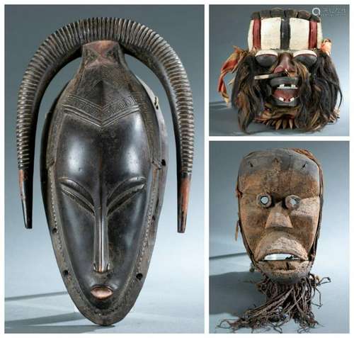 3 West African Masks. 20th c.