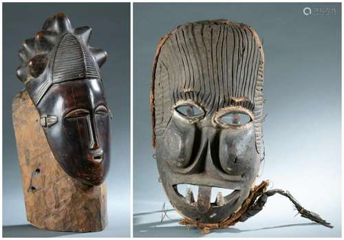 2 West African Style Masks. 20th c.