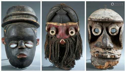 3 West African Masks. 20th c.