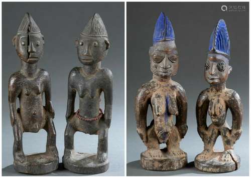 4 Yoruba Ibeji Figures. 20th century.