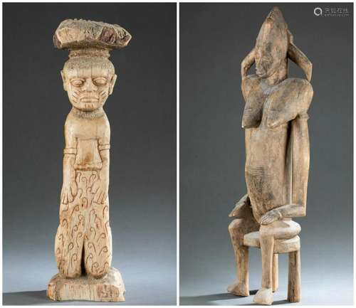 2 West African Figures. 20th c.