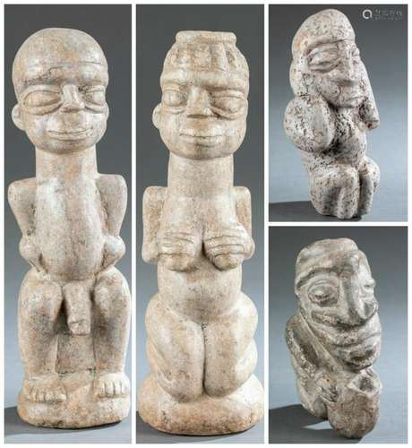 4 West African Stone Figures. 20th c.