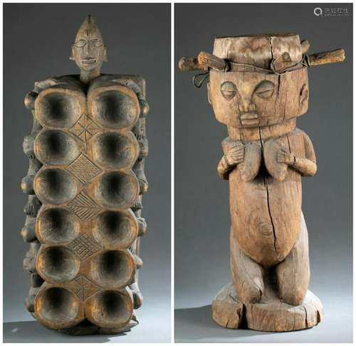 2 Yoruba Style Objects. 20th c.