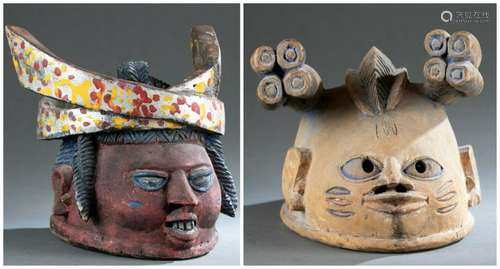 2 Yoruba Gelede Society Masks. 20th c.