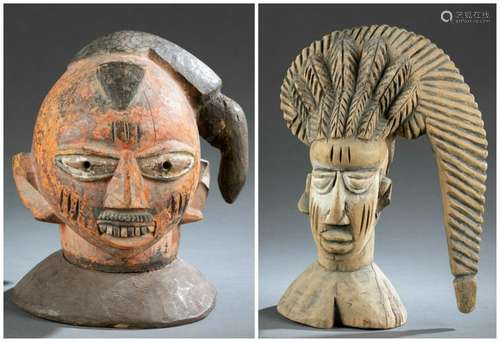 2 Yoruba Engungun Headdresses. 20th c.