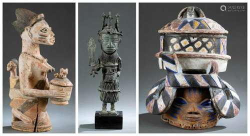 3 West African Figures. 20th c.