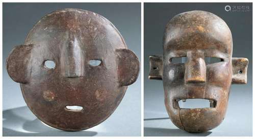 2 Makonde masks. 20th century.