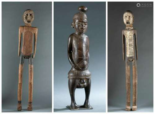 3 East African Figures. 20th c.