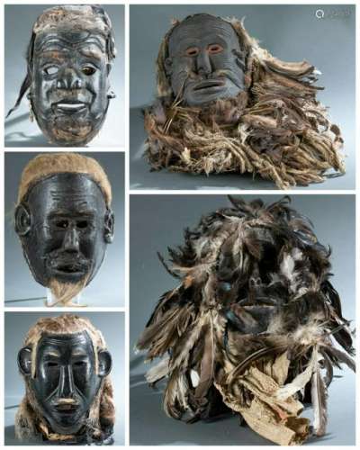 5 Malawi Masks. 20th c.