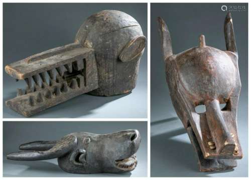 3 African Masks. 20th c.
