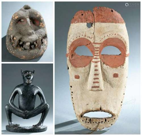 3 African Figural Objects. 20th c.