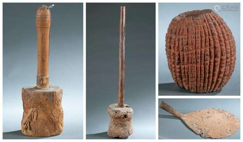 4 African Utilitarian Objects. 20th c.