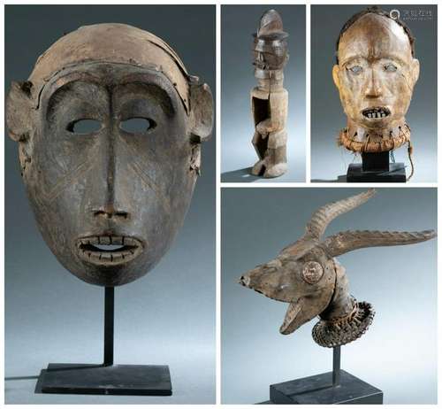 4 African Figural Objects. 20th c.