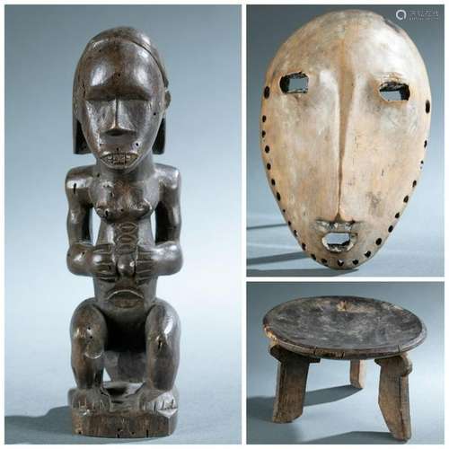 3 African Objects. 20th c.