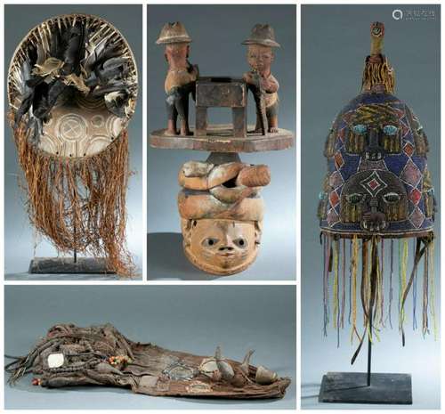 4 African Headdresses & Masks. 20th c.