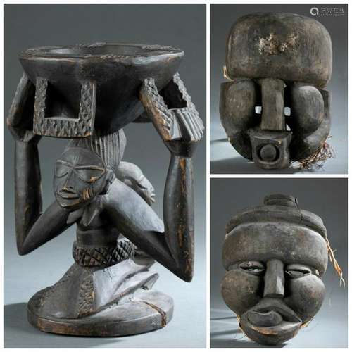 3 African Objects. 20th c.