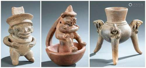 3 Pre-Columbian Style Objects. 20th c.