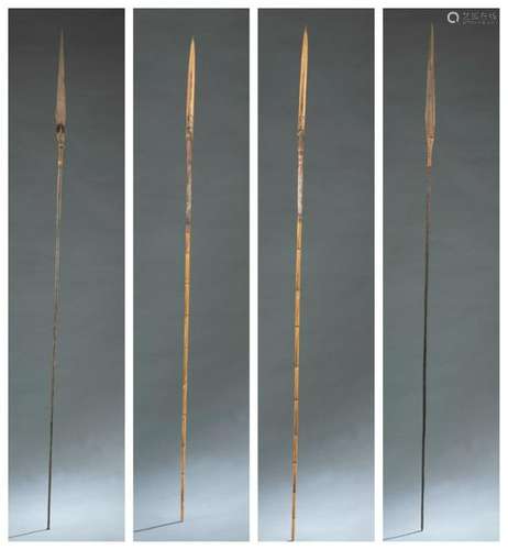 4 Melanesian spears. 20th c.