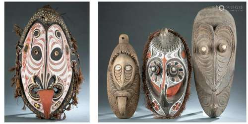 4 New Guinea Style Sepik River Masks. 20th c.