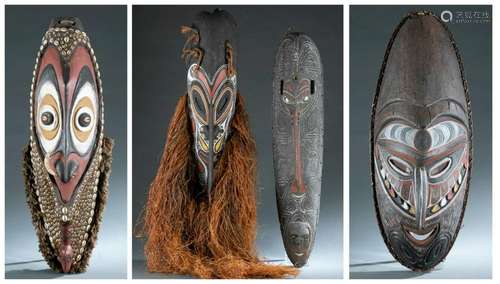 4 Melanesian Masks. 20th c.