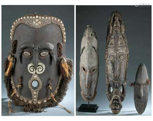 4 Melanesian Masks. 20th c.