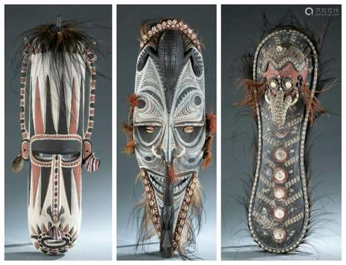 3 Papua New Guinea Style Masks. 20th c.