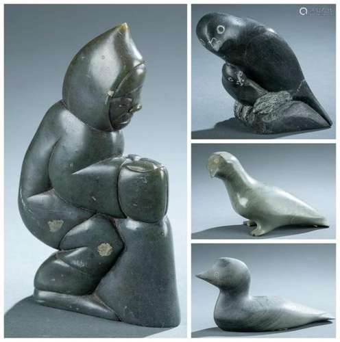 4 Inuit Stone Carvings. 20th c.