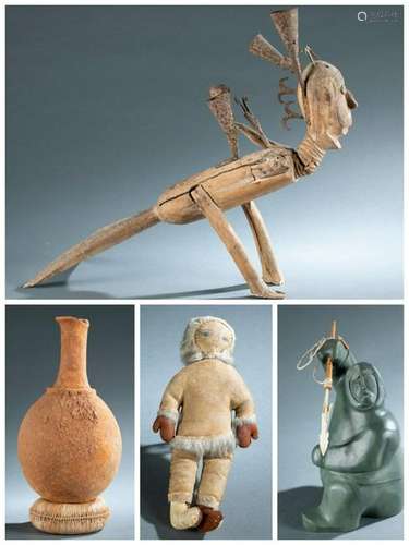 4 Ethnographic Figures & Objects. 20th c.