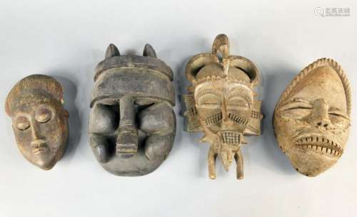 Group of African Carved Wood Masks