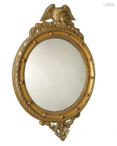 Gilt Wood Bullseye Style Mirror