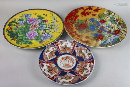 Three Chinese Porcelain Chargers