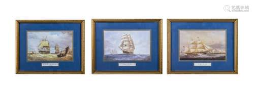 Three Prints of Sailing Ships