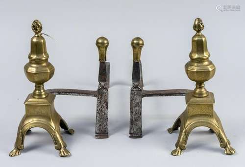 Pair of Brass Andirons