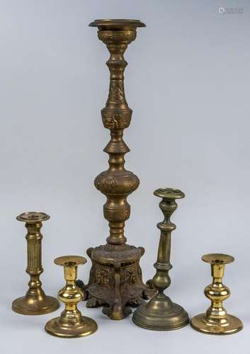 Five Brass Candlesticks