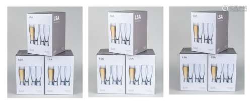 Three Sets of 12 LSA International Lager Glasses
