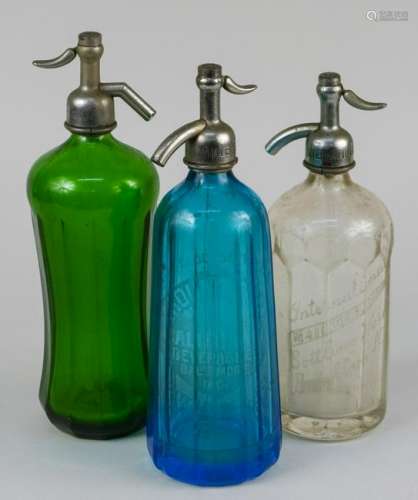 Three Vintage Seltzer Bottles