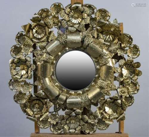 Gold Painted Flower Mirror