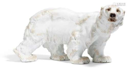 GROßER EISBÄR. Meissen. Ausformung 1991. Modell O. Jarl, 1903. Porzellan, sparsam farbig