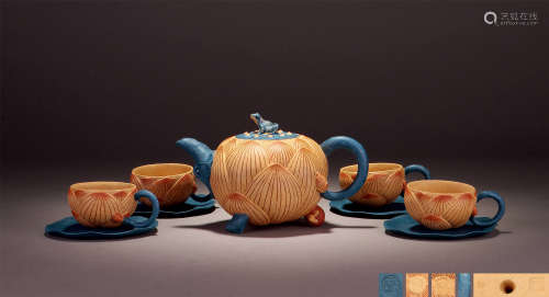 蒋蓉（1919～2008） 青蛙莲藕茶具 （九头）