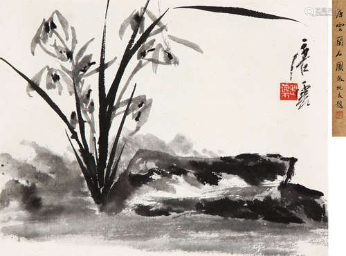 唐云（1910～1993） 兰花 立轴 水墨纸本