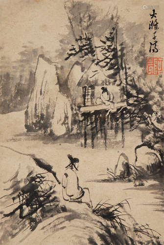 石涛（1642～1708） 幽居图 立轴 水墨纸本