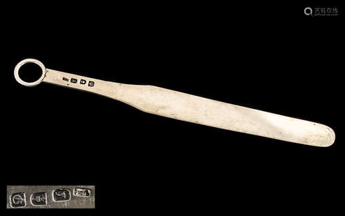 George III Sterling Silver Letter Opener. Hallmark London 1862, Makers Mark V.I. Approx Weight 81.