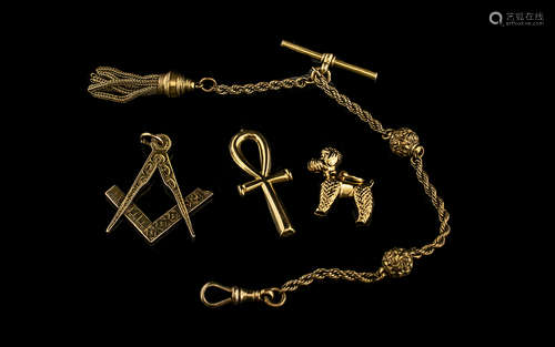 A Good Collection of 9ct Gold Small Pieces of Jewellery - Assorted Items ( 4 ) Pieces In Total.