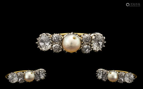 18ct Gold and Platinum Set 1920's Ladies Dress Ring - marked 18ct and platinum, circa 1910-1920s,