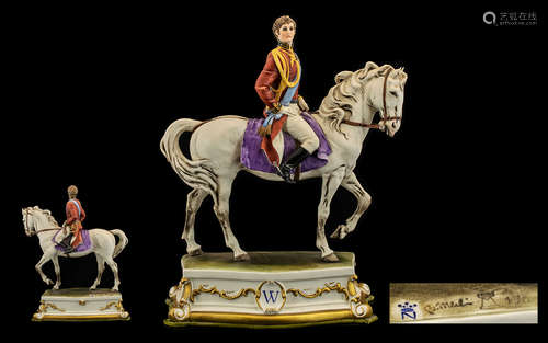 Capodimonte Ltd and Numbered Edition Superb Handpainted Porcelain Figure of the Duke of Wellington