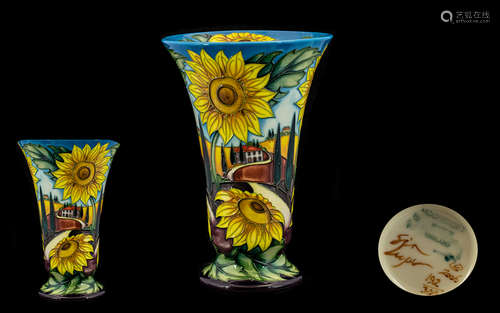 Moorcroft - Modern - Ltd Numbered And Limited Edition, Signed Tubelined Vase. 'White Road To