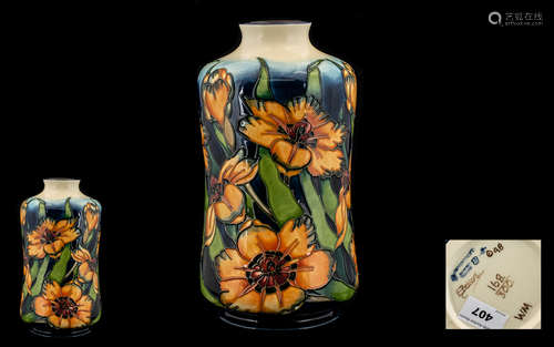 Moorcroft - Modern - Signed Ltd Edition Tubelined Vase. From The Winds Of Changes Years. '