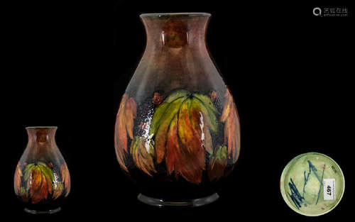 William Moorcroft Signed Large and Impressive Flambe Ovoid Shaped Vase ' Leaf's and Berries '