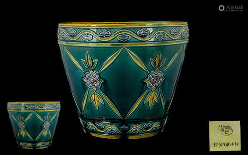 Minton - Large and Impressive Looking Secessionist Jardiniere. Reg 616441. Minton Mark to