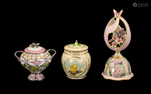 A Collection of Three Ardleigh Elliott Music Boxes 'Take Time To Love', 'Silken Wings', and '